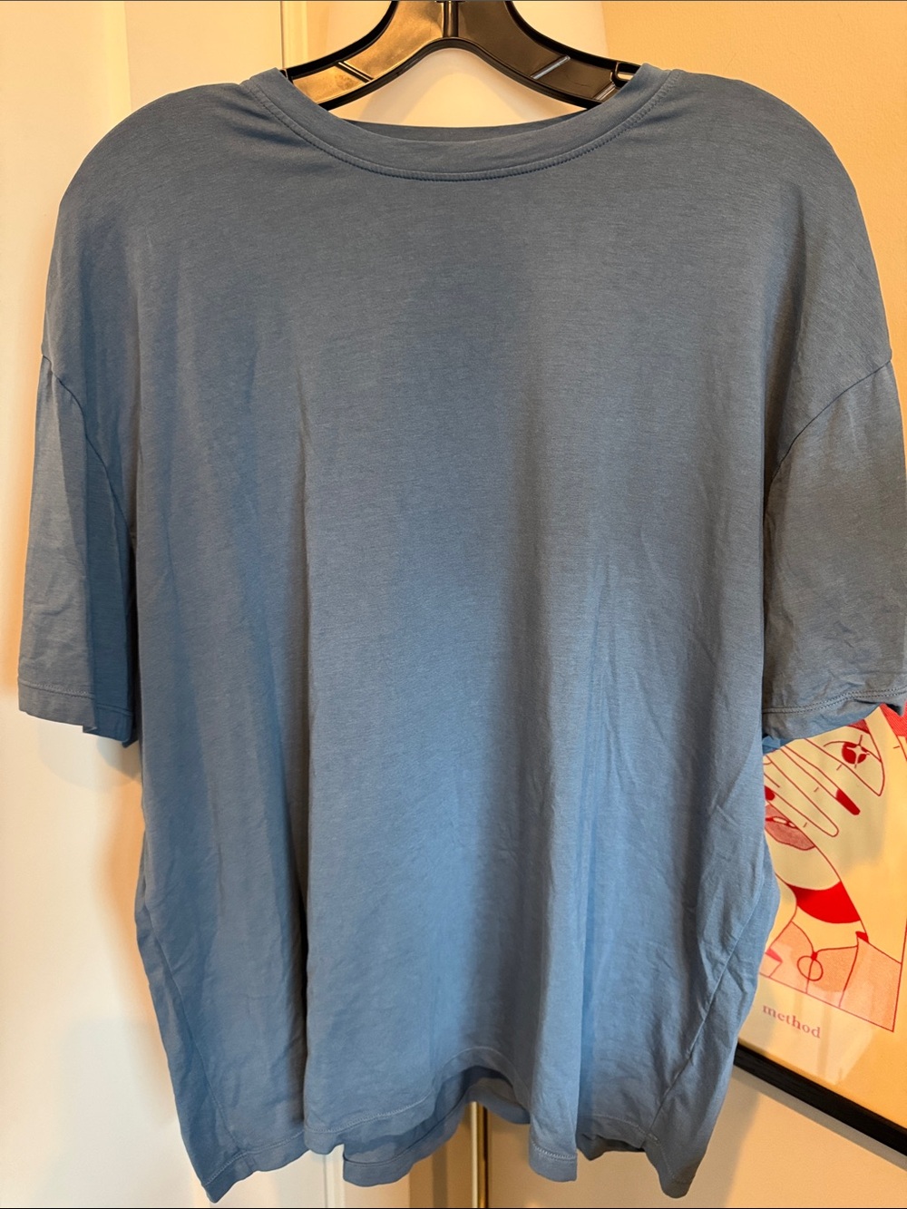 The Gym People Women’s Classic Oversized Crew Neck T-Shirt - Grey Blue, Size M